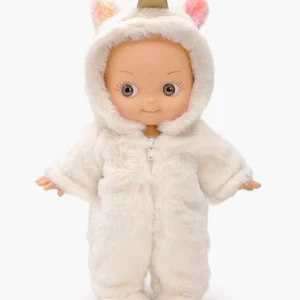 Minikane Poupée Mini Pancha, Ninon en Fantasia et sa tenue de licorne blanche.