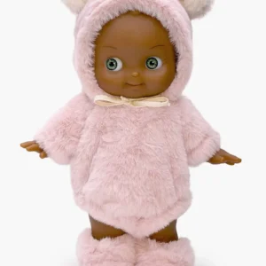 Minikane Poupée Mini Pancha, Prunelle en Fantasia et sa tenue d’oursonne rose.