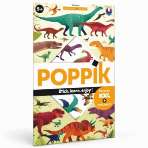 Poster en stickers dinosaures, activite educative | Poppik.