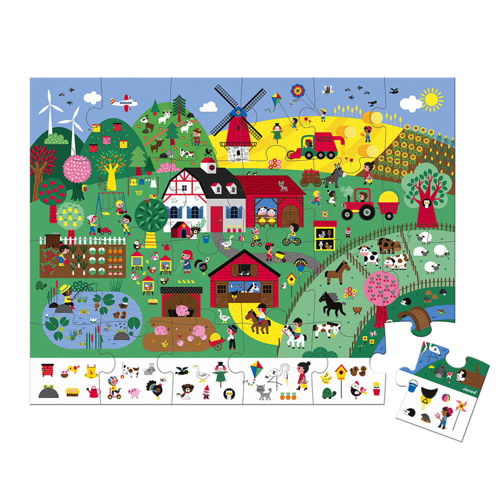 Puzzle d'observation La Ferme 24 pièces - Janod. - Image 3