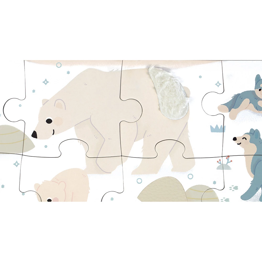 Puzzle Tactile 'Animaux Polaires' 20 pièces - Janod. - Image 4
