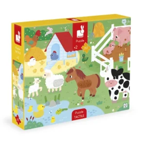 Puzzle Tactile &lsquo;La Ferme&rsquo; 20 pièces – Janod.