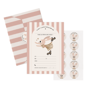 Set d’invitations anniversaire lapin Suzie – Zakuw.