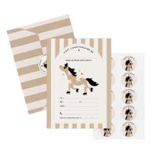 Set d’invitations anniversaire poney Billy – Zakuw.