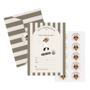 Set d’invitations anniversaire renard Max – Zakuw.