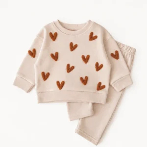 Ensemble Ollie – Teddy Cœurs – Mrs Ertha. Taille 1an.