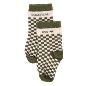 Chaussettes bébé damier bambou « Bourreau des cœurs » Fougère 6-18M.