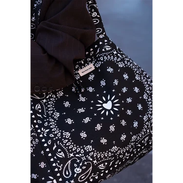 Cabas XXL Bandana Noir - Mon petit Léon. - Image 2