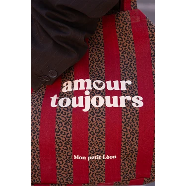 Cabas XXL Rayures Léopard Cherry amour toujours - Mon petit Léon. - Image 4