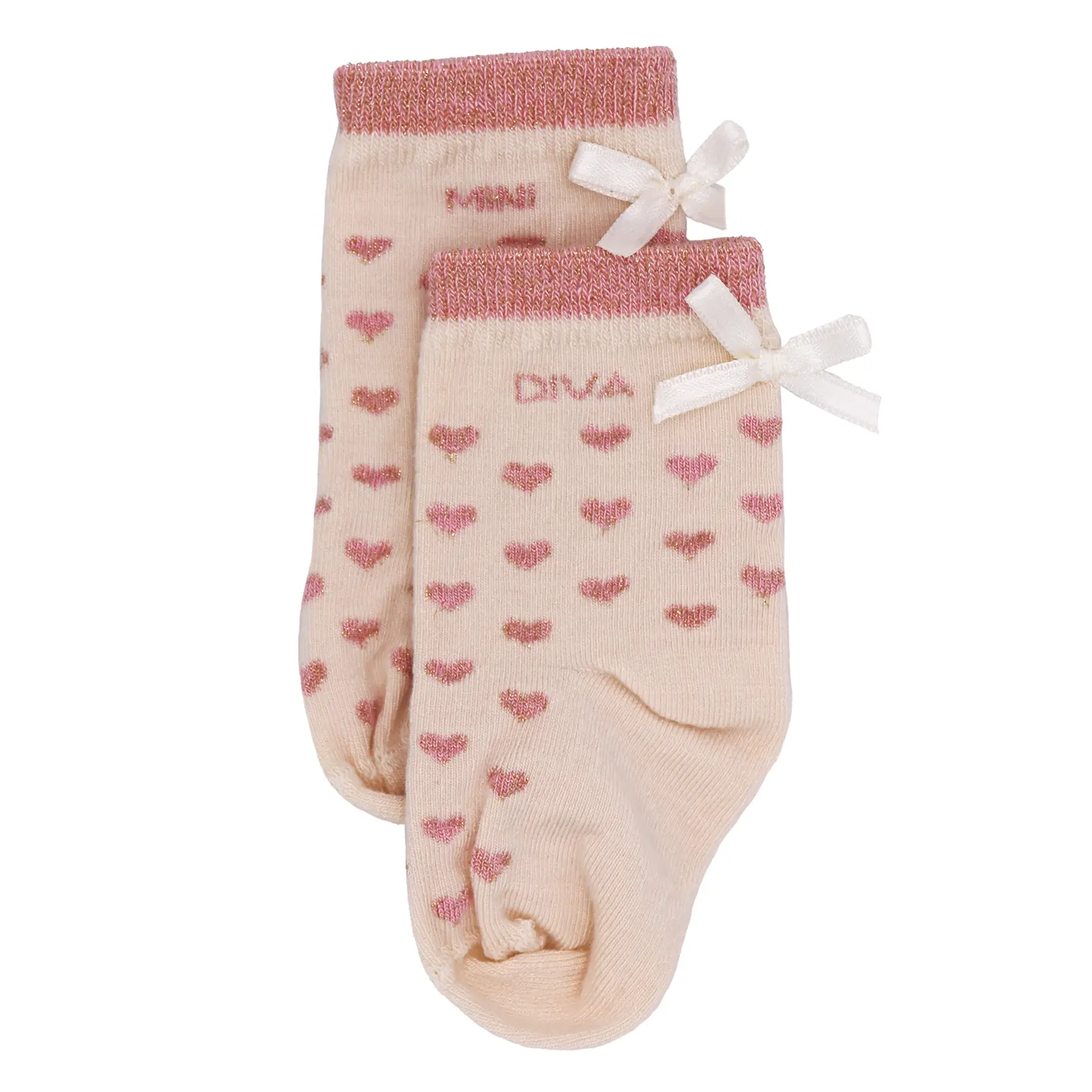 Chaussettes bébé cœurs bambou "Mini Diva" Pétale 6-18M.
