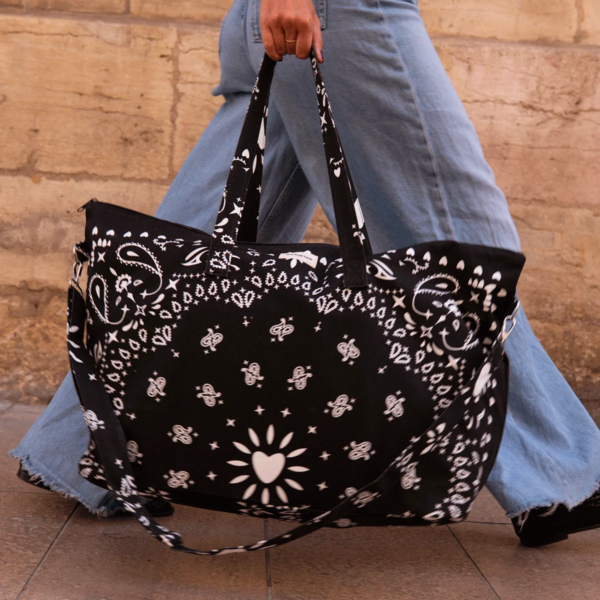 Sac week-end Bandana noir - Mon petit Léon.