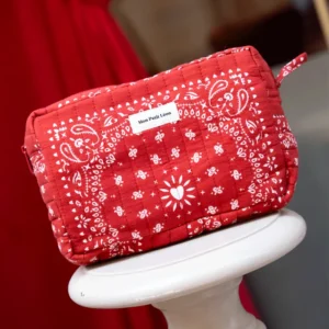 Trousse de toilette coton matelassé Bandana Cherry – Mon petit Léon.