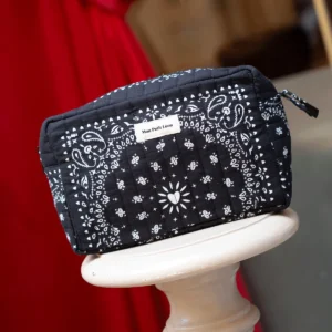 Trousse de toilette coton matelassé Bandana Noir – Mon petit Léon.